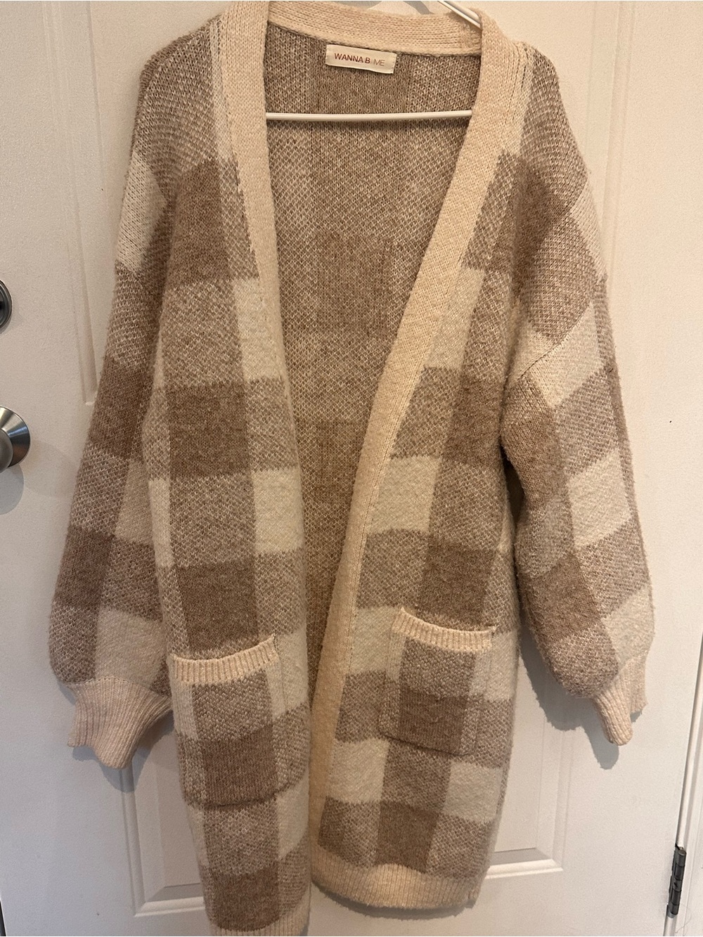 Wanna B Me Oversized Plaid Cardigan